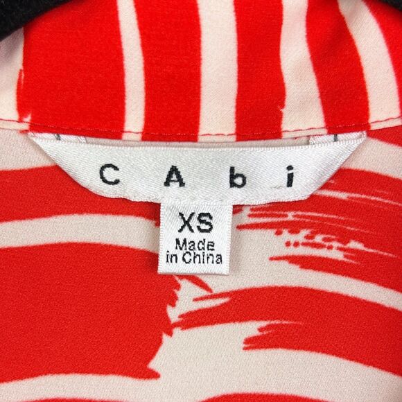 Cabi Brushstroke Button Down Sleeveless Dress Red White Striped Fit & Flare XS - Picture 11 of 14